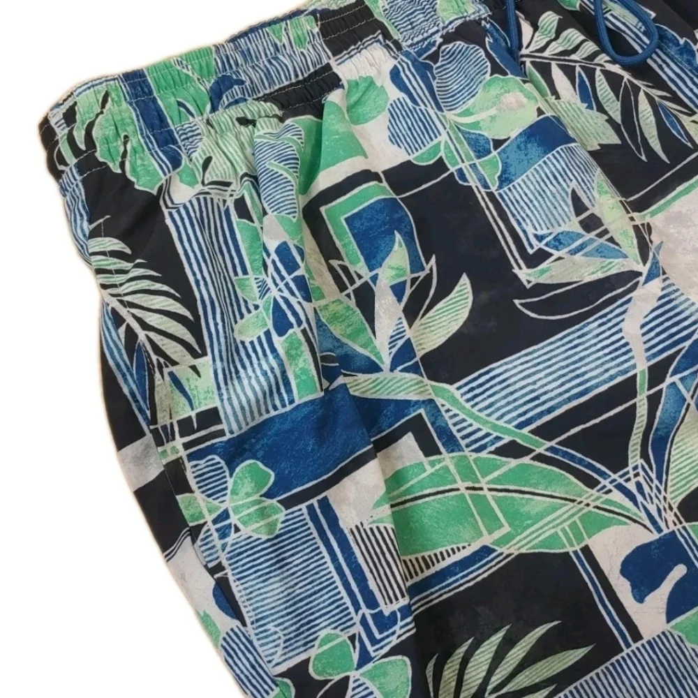 Caribbean Swimwear Swim Shorts Trucks Men 3XB Botanical Floral Beachy Pool Nwt
